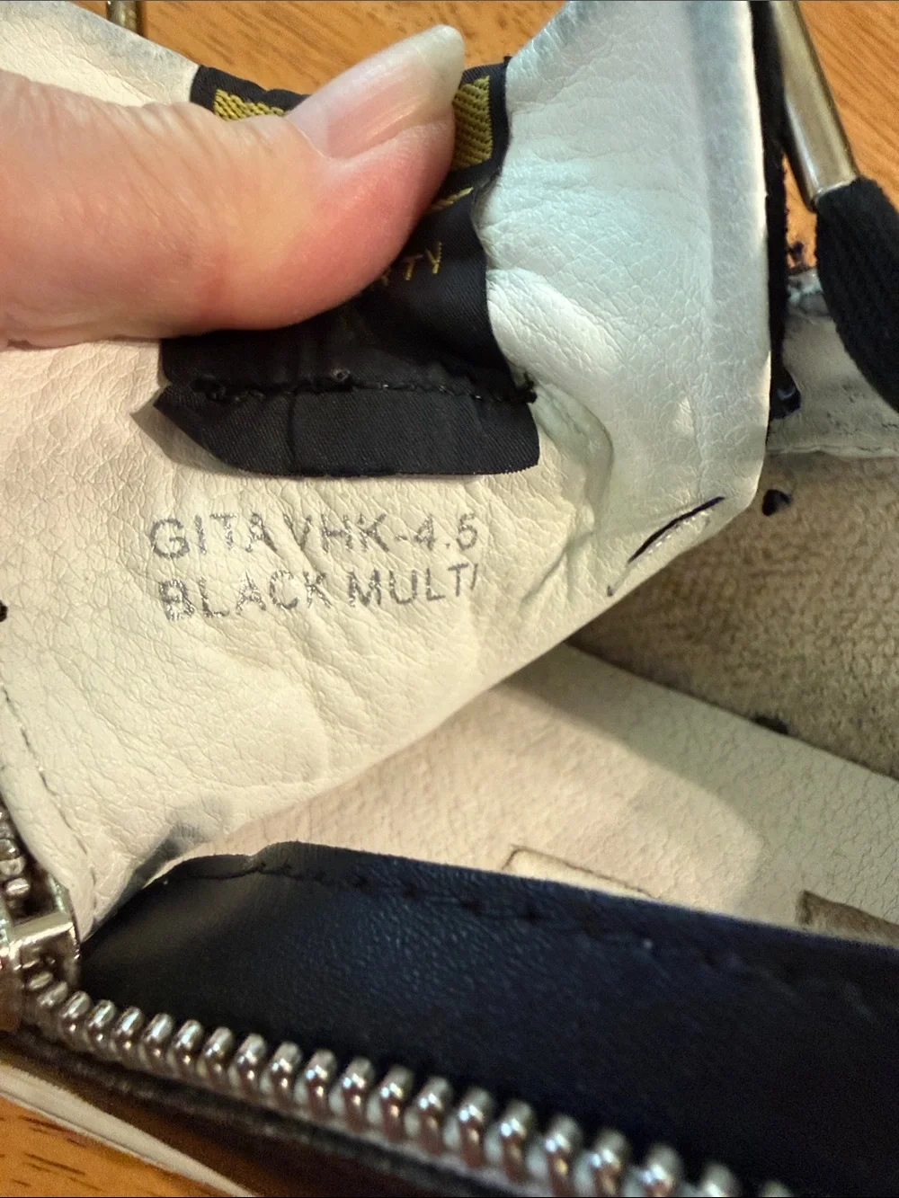 Vintage Havana Black and White Kids Sneakers with Side Zip and Branded Laces